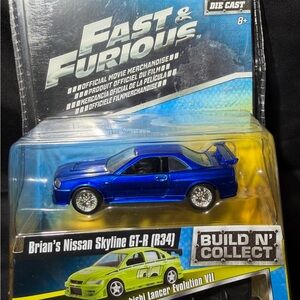 Fast & Furious Brian's Blue Nissan Skyline GT-R (R34) Die-Cast Model 2016